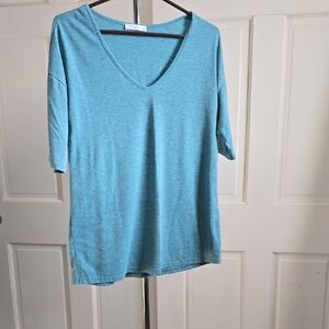 Women's V-Neck Blue Top